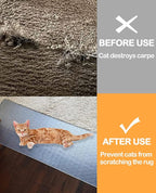 BNOSDM 8.2Ft Cat Carpet Protector for Indoor Pets Carpets Scratch Stopper Heavy Duty Plastic Easy to Cut DIY Clear Non-Slip Floor Runner Stop Cats from Scratching Rugs at Doorway