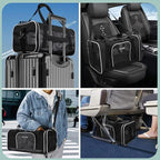 Petskd Pet Carrier 18x13x9.5 Southwest Airline Approved, Pet Travel Carrier Bag for Small Cats and Dogs, Soft Dog Carrier for 1-15 LBS Pets,Dog Cat Carrier with Safety Lock Zipper (Black)