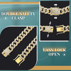 Xuniea 2 Pieces Cat Dog Chain Collar and Sunglasses Set Rhinestone Necklace with Secure Buckle Round Glasses for Doll Cat Dog Pet Accessories(18 Inch,Gold, Black)