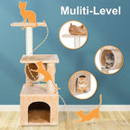 ZENY 36 inches Cat Trees for Kittens Cat Furniture Towers with Scratching Posts, Double Perches, and Roomy House Kitty Cat Activity Trees Climber Towers