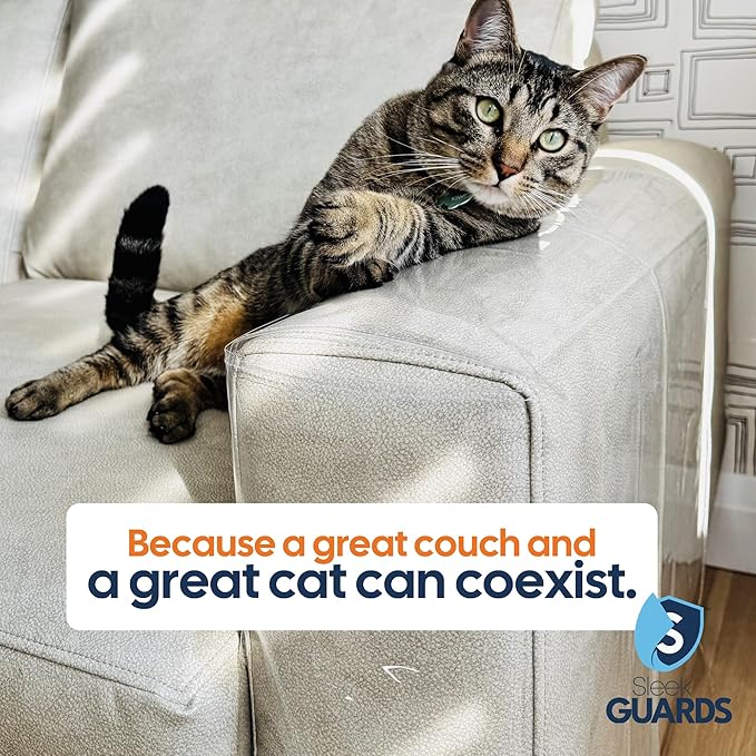 Cat Scratch Furniture Protector, Couch Arm Covers, Anti-Scratch Furniture Protector for Leather Couch, Cat Deterrent, Sofa Arm Covers, Couch Corner Protector - Model 2