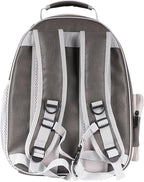 Front Extension Cat Backpack Carrier Cage for Large Cat, Up to 20 Pounds, Synthetic Leather Space Capsule Clear Bubble Window, Pet Carry Transport Book Bag