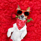ADOGGYGO Valentine Dog Bandana, Heart and Love Pet Scarf, Premium Durable Fabric, Red Pink Valentine Bandanas for Medium Large Dogs (Large)