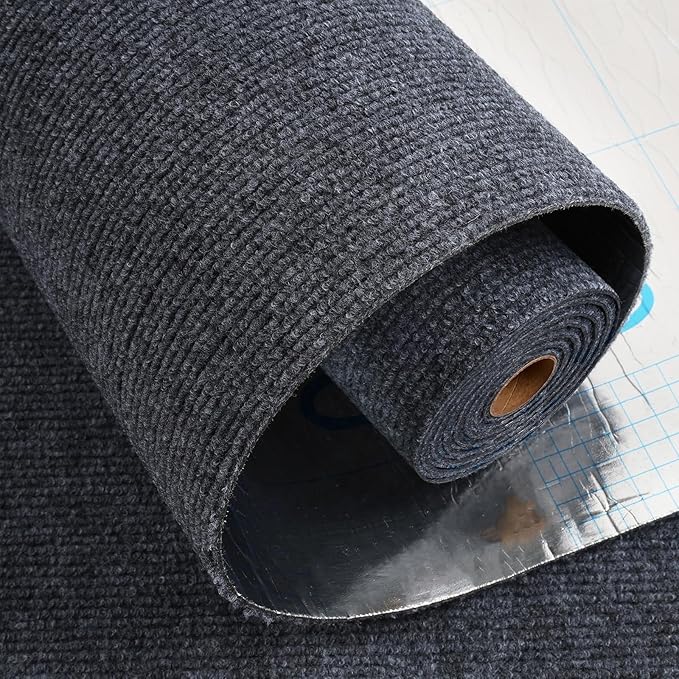 ReWallpaper Cat Scratch Mat Trimmable Sisal Textured Dark Grey Cat Carpet Scratching Post Self Adhesive Durable Claw Guard Pad for Sofa Chair Legs Desk Side Door Frame Furniture Protector 12in x 6.5ft