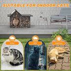 Outdoor Cat House Weatherproof, Large Feral Cat House for Winter, Collapsible Outdoor Cats Shelter in Winter with Door and Soft Mat, Easy to Assemble (Brown)