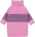 Fitwarm Chunky Knit Dog Sweater, Thermal Dog Winter Clothes for Small Dogs Girl, Doggy Turtleneck Sweater, Pet Outfit, Plum, Black, Medium