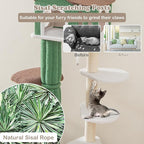 PETSITE 60 Inch Modern Cat Tree, Multi-Level Cat Tower with Sisal Scratching Posts, Condo, Plush Perches, Ideal for Indoor Cats