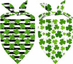 St. Patrick's Day Dog Bandana, 2 Pack Adjustable Holiday Party Pets Saint Patrick Day Bandana Lucky Triangle Bibs Cat Scarf Set