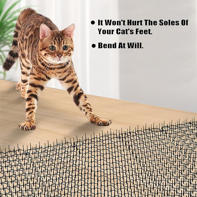GKYZBB 10 Pack Extra Large Cat Scat Mat for Cats,16.5 x 13 in,Cat Indoor/Outdoor Deterrent Pad,Dog and Cat Spike Mat Anti,dig for Garden,Cat Anti-Scratch Mat with