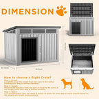 VIXZEN Dog House Outdoor, Indoor Dog House Medium Size Dog with Weatherproof PP Resin Material, Doghouse Outdoor with Openable Roof for Easy Cleaning, Sloped Roof, Air Vents, Easy Assembly (Gray)