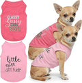 Parisian Pet 2 Pack Dog Shirts – 100% Cotton Shirts for Small Dogs – Pink Sleeveless Girl Dog Clothes – Breathable and Lightweight Pet Apparel - Stretchy Summer Dogs Vest - Stylish Puppy T Shirts