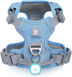 Pawaii No Pull Dog Harness with Pet ID Tag,Reflective Strips No Choke Front O Ring Breathable Mesh Adjustable Soft Padded Pet Vest with Easy Control Handle for Large Dogs