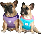iChoue 2pcs French Bulldog Summer Cooling Shirt for Dogs UV Sun Protection Vest Sleeveless Breathable Tank Top English Pug Purple Turquoise Rose - Medium