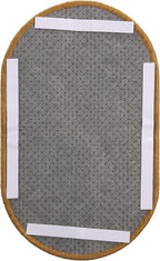 SAFAVIEH Cat Scratch Mat Pad Collection, 12" x 20" Oval, Brown, Sisal & Jute Boucle Weave, Velcro & Slip Resistant Backing