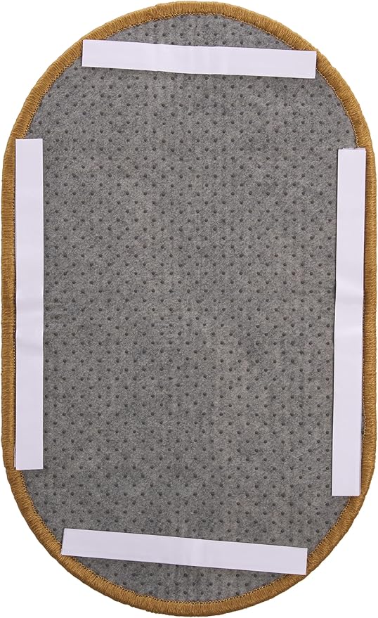 SAFAVIEH Cat Scratch Mat Pad Collection, 12" x 20" Oval, Brown, Sisal & Jute Boucle Weave, Velcro & Slip Resistant Backing