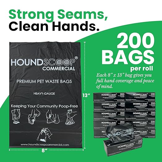 Bulk Case, 2000 Count Pet Waste Bags, Roll Format, Commercial-Grade Bags for Parks, HOAs & Residential Use, Dog Waste Station Bags, Compatible with Poop Station Dispensers