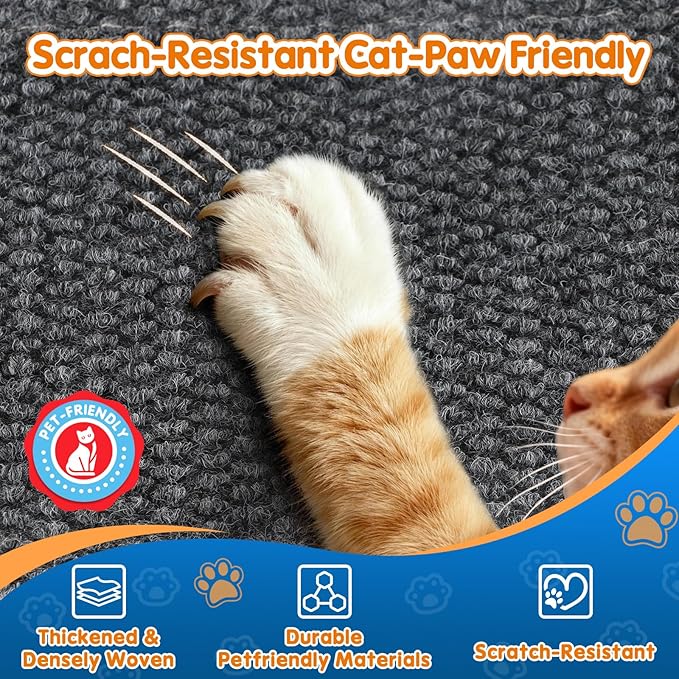 Wall Cat Scratcher for Indoor Cats,19.6x7.8”Corner Cat Scratcher,Cat Scratch Pad Furniture Protector for Door & Wall,Couch, Durable Cat Scratching Board Easy Mount(Grey, 19.6”x7.8”)