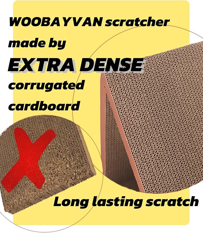 Cat Scratcher Cat Scratching Board - Foldable - Triangle, 6 Usable Sides Scratchers for Indoor Cats, Vertical Cat Scratch Pads(Pack of 3)