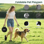 Love's cabin Pet Puppy Dog Playpen, Small Dog Tent Crates Cage Indoor/Outdoor, Portable Exercise Playpen for Cat, Foldable Pop Up Dog Kennel Playpen with Carring Case (S, Grey)