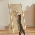 Cat Scratcher, Sisal Cat Scratching Pad, L Shape Cat Scratch Pad for Indoor Cats, 27 Inch Furniture Protector with Mouse Toy