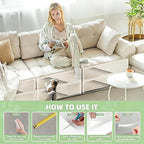 Anti Cat Scratch Furniture Protector, 190" x 12" cat Scratch Deterrent for Furniture,Self Adhesive Anti Pet Deterrent Sofa Cover Clear PET Protective Film with 40 Twist Pins
