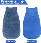 Malier Dog Winter Coat, Reversible Fleece Dog Cold Weather Coats, Windproof Warm Snow Puppy Jacket Vest Pet Clothes for Small Medium Large Dogs (Blue, Small)