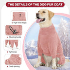 Dog Winter Coat for Small Medium Large Dog for Run Walk Sleep Warm Fleece Pet Sweater & Windproof Pajamas Snow Jacket XL Pink