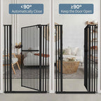 59" Extra Tall Pet Gate - Durable Metal Cat and Dog Gate With Double Safety Lock & Walk Thru Door for Indoor Stairs, Doorways, Hallways - Self Closing/Stay Open/Open Both Ways, Pressure Mounted