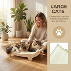 Sisal Cat Scratcher Bed for Indoor Cats Hammock for Scratching Pad Cat Chair Nartural Sisal Scratch Post for Large Cats Scratcher Lounge, Wooden Cat
