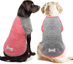 KYEESE 2Pack Dog Shirt with Sleeves, Lightweight Sun Protection Dog T Shirts for Large Dogs, Breathable Pet Tank Top Reflective Dogs Clothes for Summer Outdoor Walking, Coral Red+Grey, 3XL