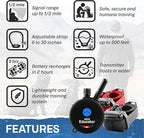 Educator ET-302 Black Mini E Collar for Dog Training with Remote - 1/2 Mile Range, Waterproof, 100 Blunt Stimulation Levels, Tone or Vibration Mode, Night Light for Small, Medium & Large Dogs (2 Dogs)