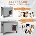 Dog House Outdoor with Dog Mat Bed Weatherpoof Plastic Dogs Houses Indoor Waterproof Stray/Pet Dog Shelter Outside for Medium and Small Dogs