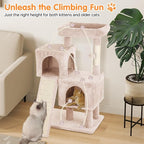 Cat Tree 36-Inch Cat Tower with Scratching Post Multi-Level Cats Condo with Ramp,Large Perch,Dangling Ball,Pet Play Tower for Kittens & Adult Cats(Beige)