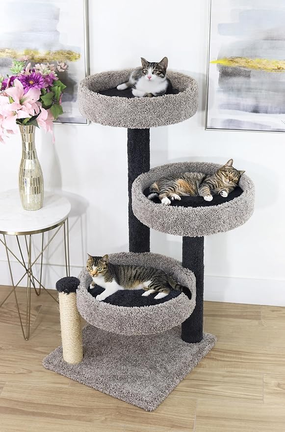 Prestige Cat Trees XXL Heavy-Duty Cat Tree – Extra-Large, Solid-Wood Haven for Big & Multiple Household Cats in Colors Black and Gray