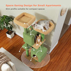 PEQULTI 53" Cat Tree for Indoor Cats, Multi-Level Cat Tower with Cozy Cat Condo Clearance Prime, Green