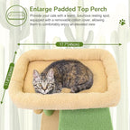 Globlazer Large Cactus Cat Tree Tower, 70in Tall Heavy Duty Green Cat Tree for Indoor Cats Sturdy Cat Tower with Scratching Post and Board, Hammock, Cat Condos for Adult Cats Kittens, F70 Pro, Green