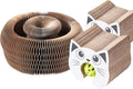 Magic Organ Cat Scratcher Board Cat Ball Adventure The Ultimate Interactive Mental Physical Exercise for Indoor Cats Toy (White and Black, 2PCS)