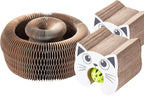 Magic Organ Cat Scratcher Board Cat Ball Adventure The Ultimate Interactive Mental Physical Exercise for Indoor Cats Toy (White and Black, 2PCS)
