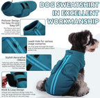 Queenmore Small Dog Sweater, Soft Fleece Vest Pullover Jacket With Leash Hole, Warm Winter Clothes for Cold Weather, Dachshund Sweater for Small Dogs Cats Boy or Girl (Peacock-Blue, XS)