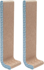 Furhaven 2-Pack Scratching Boards w/ Catnip & Wall-Mounting Hooks for Indoor Cats, Reversible - Wall-Mounted Corrugated Cat Scratchers - Seaglass, Standard/2-Pack