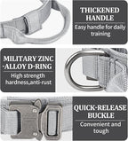 COOYOO Dog Collar,3 Piece Set Tactical Dog Collars, Adjustable Military Training Nylon Dog Collar with Control Handle and Heavy Metal Buckle for Medium and Large Dogs