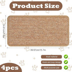 4 Pcs Cat Scratcher Mat Sisal Cat Scratching Pad Scratch Mat for Cat with Adhesive Loop Tape Cat Scratch Pad Rug for Protect Wall Couch Window Perch Cat Wall Furniture Cat Shelves, 15.7x7.8 in