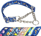 Heavy Duty Chain Dog Collar - No-Pull Martingale Choke Collar with Adjustable Slip Training Collar for for Medium, Large & XL Dogs（Elephant L）