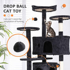 Cat Tree for Indoor Cats, Multi-Level Cat Tower with Scratching Posts & Cozy Condo, Space Saving Cat Activity Center, Durable Pet Play House (54in,Dark Gray)