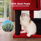 Gardner Pet 41" Cat Tree for Medium-Large Cats, Gothic Cat Tree, Heavy Duty Cat Trees Towers with 2.8in Posts & Washable Top Perches