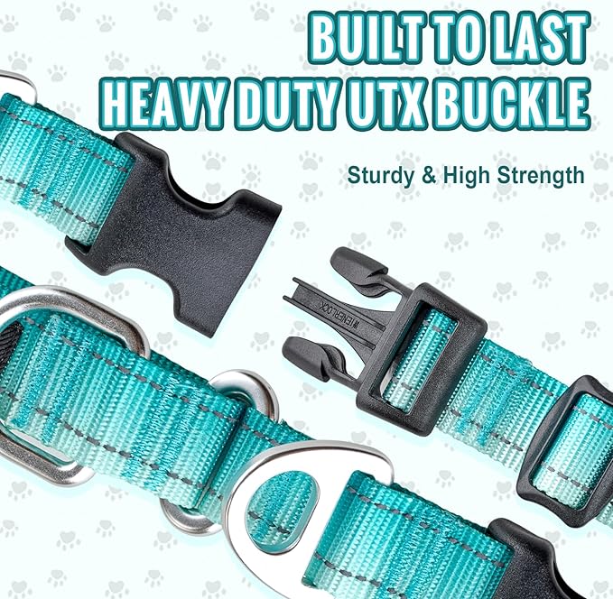 Martingale Collar for Dogs Large Medium Small Heavy Duty Buckle Dog Collar with Tag Ring Reflective Nylon Gradient Dog Collar No Pull Training Collar