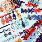 Reginary 120 Pcs Paw Print and Heart Dog Bandanas Bulk Dog Bows Set Bow Ties Cat Scarf Colorful Washable Triangle Pet Kerchief Cute Bib for Summer Small Medium Large Pets Grooming Accessories Costume