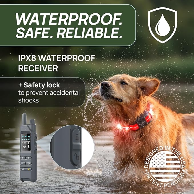 Dog Shock Collar (New Version) with 360° LED Lights – 4200FT Dog Training Collar with Remote, IPX8 Waterproof, Beep/Vibration/Safety Shock Modes, Rechargeable E-Collar for Dogs