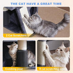 Hey-brother Cat Tree Tower, 71.5 Inches Scratching Posts with Extra Large Platform, 2 Cozy Condos, 2 Hammocks and Scratch Boards, Multi-Level House for Multiple Indoor Cats, Smoky Gray MPJ085G