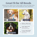 Lucky Love Dog Wide Dog Collar - Adjustable, Durable, Soft Webbing, & Comfortable 1.5 inch Wide Collar for Dogs Male and Female with Strong Buckle - Primrose, X-Large